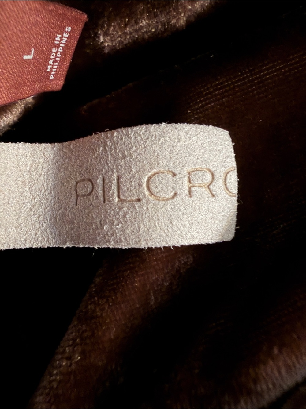 Pilcro Chocolate Brown Velvet Button-Front Blouse Jacket Sz Large - Picture 15 of 17
